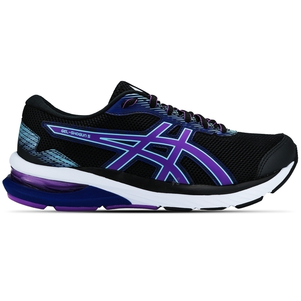 T nis Asics Gel Shogun 5 Preto e Roxo Feminino Corrida Academia
