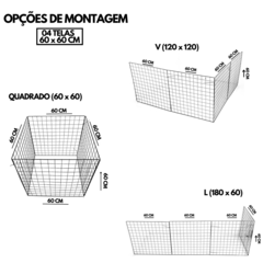 Cercadinho Pet Móvel Altura 60cm Cachorro Pequeno Porte - comprar online