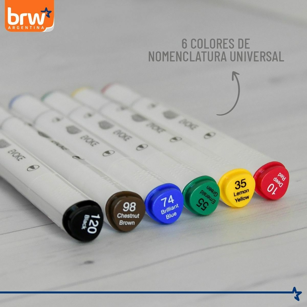 Marcadores Profesionales X12colores Doblepunta Dualmarkerpro