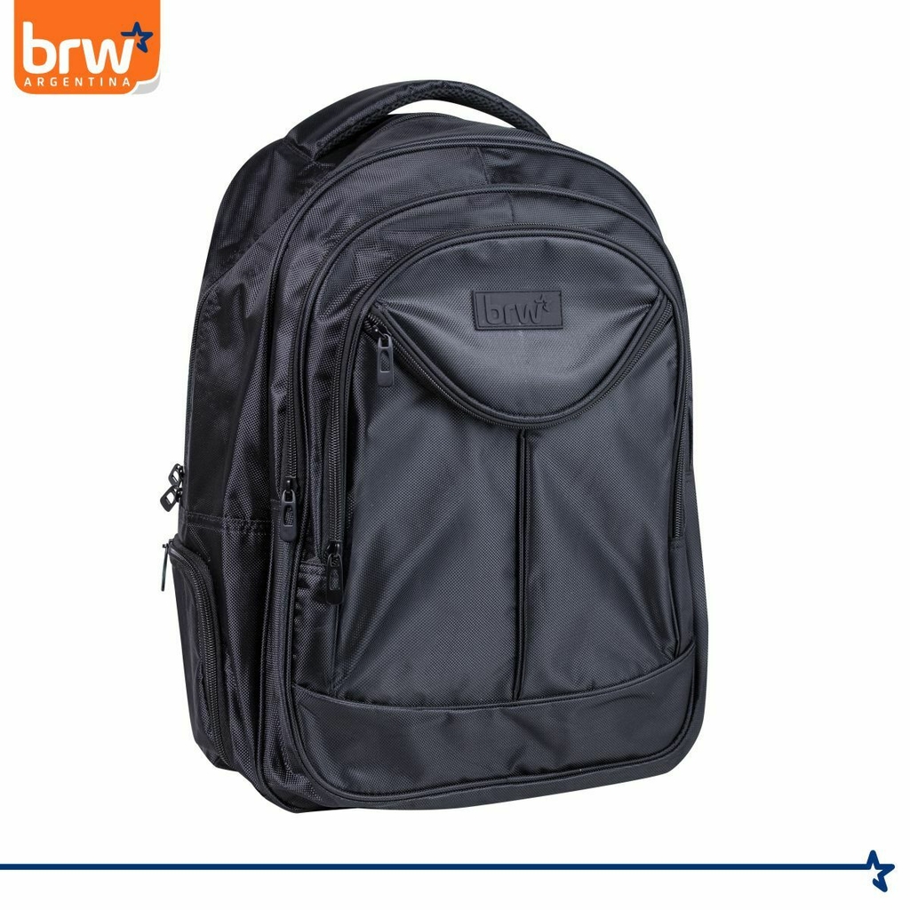 Mochila Grande Negra Reforzada Viaje Universitaria Para Notebook Brw