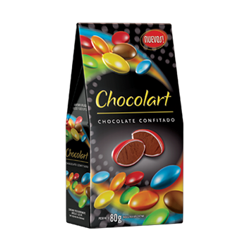 Lentejas de chocolate confitado Chocolart estuche x80g - x6 u.