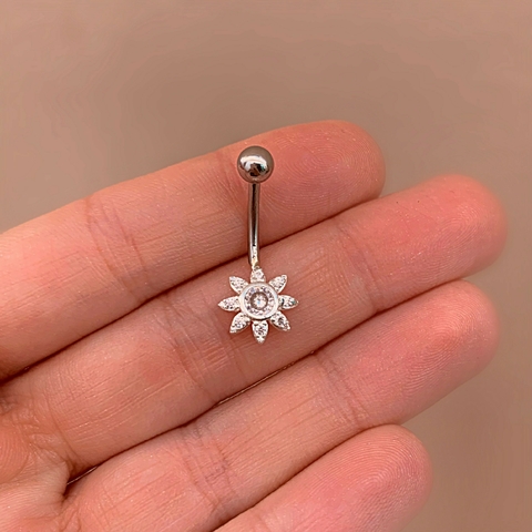 Mini piercing de umbigo ponto de luz Prata 925