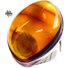 Anillo De Ámbar Cognac & Plata Ley #8.5 (CG8)