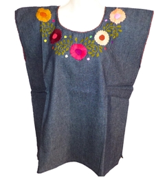 Blusa Mod053 Mezclilla/Flores (L) - comprar en línea