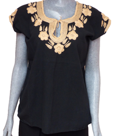 Blusa Mod005 Cuerda Negra/Beige (S) - comprar en línea