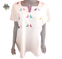 Blusa Mod014 Blanca/Aves #001 (3XL) - comprar en línea