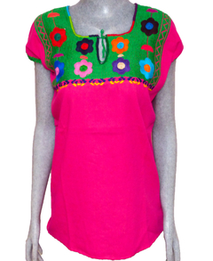 Blusa Mod020 Fucsia/Flores (S)