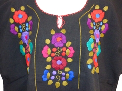 Blusa Mod027 Negra/Multicolor #002 (2XL) - Chiapas Mágico