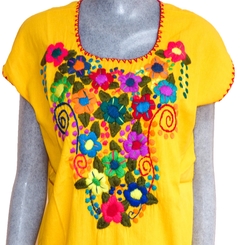 Blusa Mod032 Amarilla/Flores (M)