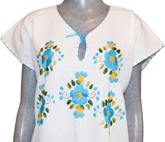 Blusa Mod035 Blanca/Celeste #002 (XL) en internet