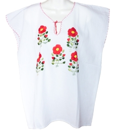 Blusa Mod035 Blanca/Rojo #003 (XL) - Chiapas Mágico