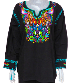 Blusa Pavo Reales Negro/Multicolor #008 (XL) - comprar en línea