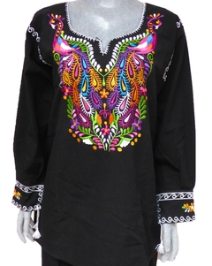 Blusa Pavo Reales Negra/Multicolor #009 (XL) - comprar en línea