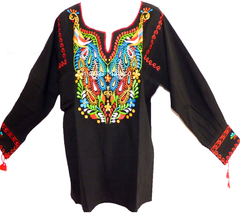 Blusa Pavo Reales Negra/Multicolor #002 (M) - comprar en línea