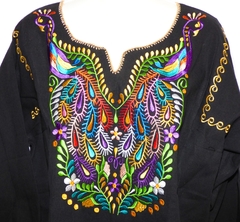 Blusa Pavo Reales Negra/Multicolor #005 (L)