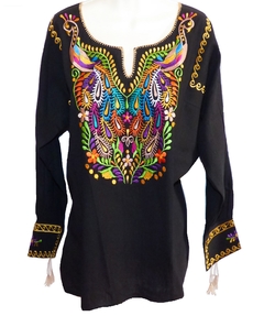 Blusa Pavo Reales Negra/Multicolor #001 (M) - comprar en línea