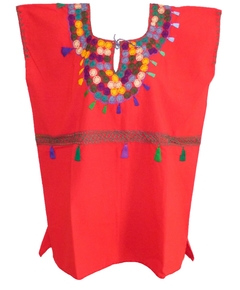Blusa San Cristóbal Roja/Multicolor (XL)