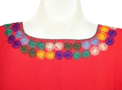 Blusa San Cristóbal Roja/Multicolor (XL) - Chiapas Mágico