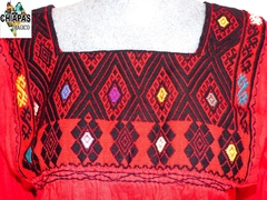 Blusón De Telar Rojo & Negro (Unitalla) - comprar en línea