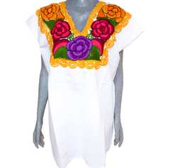 Blusa Zinacantán Blanca/Multicolor (XL) - comprar en línea