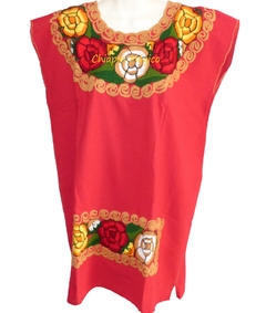 Blusa Zinacantán Roja (Doble Bordado) (XL) - comprar en línea