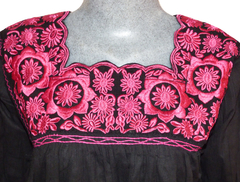 Blusón de Girasoles Negro & Fucsia (Largo) - comprar en línea