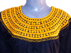 Blusón Unitalla Negro/Amarillo (Cuello Redondo) - comprar en línea
