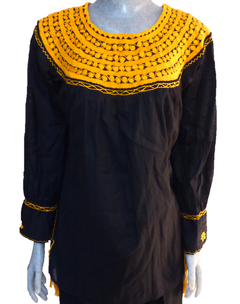Blusón Unitalla Negro/Amarillo (Cuello Redondo)