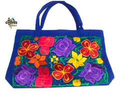 Bolsa Mediana Azul Rey & Flores Multicolor (AZ1)