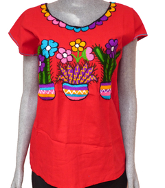 Blusa Cactus Roja #002 (Talla S)