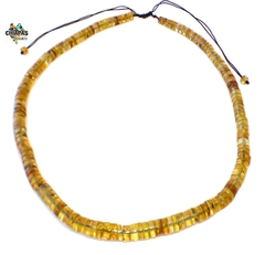Collar Pucas de Ámbar Amarillo & Tejido Ajustable (YLW)