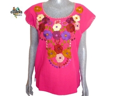 Blusa Mod032 Fucsia/Flores (S) - comprar en línea