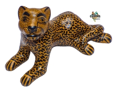 Jaguar de Barro Mantequilla & Negro (19 CM)
