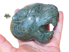Escultura Cabeza de Jaguar con Jade de Guatemala - tienda en línea