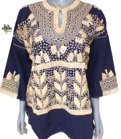 Blusa Milpa Azul Marino/Beige (2XL)