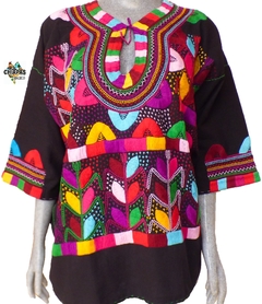 Blusa Milpa Negra/Multicolor #016 (XL) - comprar en línea