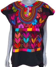 Blusa Milpa Negra/Multicolor #009 (XL) - tienda en línea