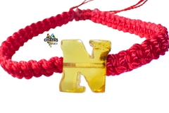 Pulsera Tejida Con Inicial De Ámbar "N"