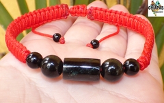 Pulsera Con Tubo de Jade Negro de Guatemala & Obsidianas - comprar en línea