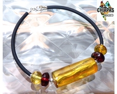 Pulsera Con Tubo De Ámbar & Plata (#3) - comprar en línea