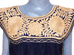 Vestido Unitalla Bordado A Mano #001 (Azul Marino) (copia) - comprar en línea