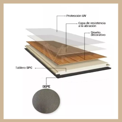 Imagen de Piso Vinilico Click Spc Resistente Al Agua Con Manta Ixpe 4.5mm