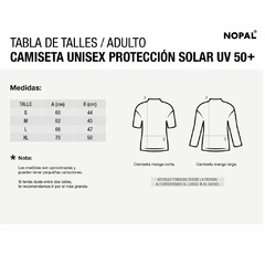 Remera Protección Solar Nopal Manga Corta Adultos en internet