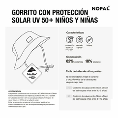 Gorro Piluso Nopal Proteccion Solar Niños Uv +50 - comprar online