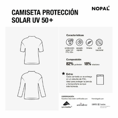 Remera Protección Solar Nopal Manga Corta Adultos - comprar online
