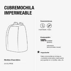 Cubremochilas Impermeable Nopal Para Mochilas De 20-35 Lts - Alpes Camping Ski