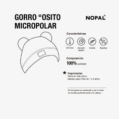 Gorro Micropolar Nopal Osito Niños - comprar online