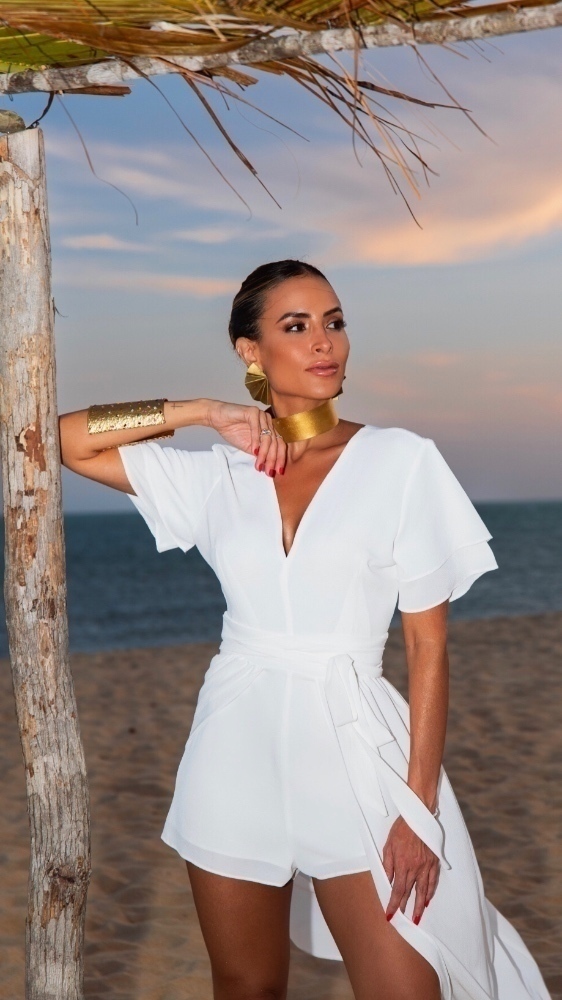 Macaquinho com vestido longo shop
