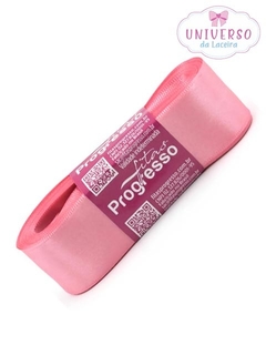 FITA DE CETIM NA COR ROSA PÉTALA DUPLA FACE 30MM COM 10 METROS