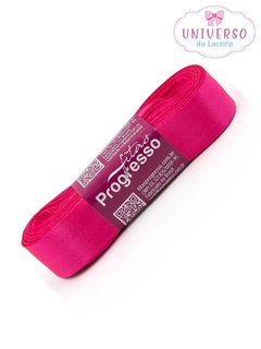 FITA DE CETIM NA COR ROSA CÍTRICO TOMATE FACE 22MM COM 10 METROS